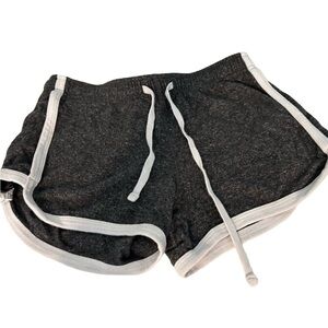 Aeropostale Aero Women’s Gray Soft Jersey Drawstring Shorts with White Trim XS